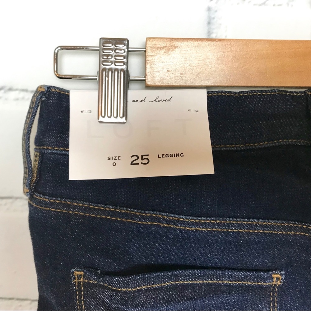 ✨HP NWT LOFT Denim Legging Jeans Vivid Dark Indigo - Picture 7 of 8